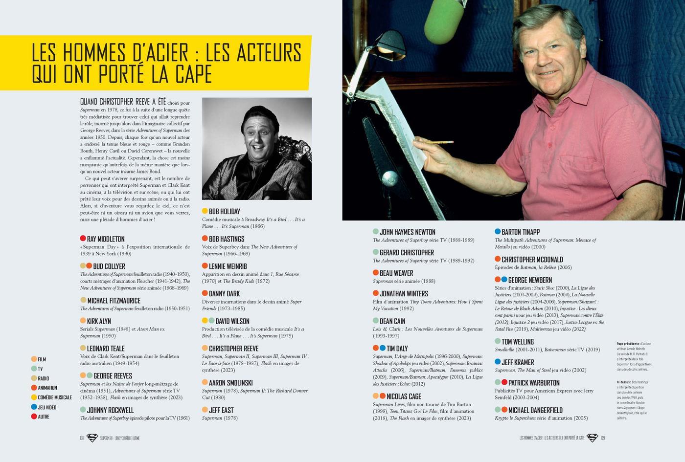 double page Les hommes d'acier : les acteurs qui ont porté la cape