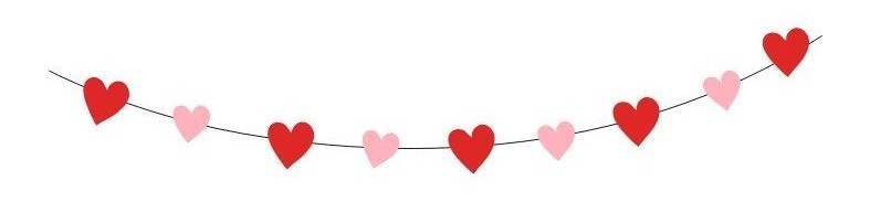 banderole illustrative avec des cœurs 